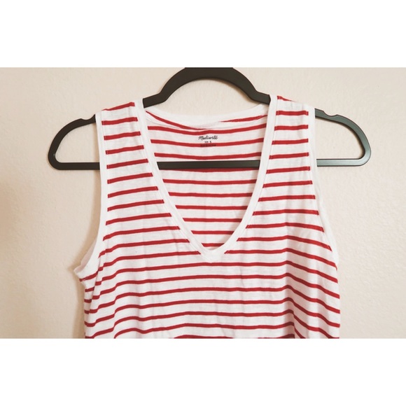 Madewell Theresa V Neck Striped T-shirt Tank - Picture 4 of 5